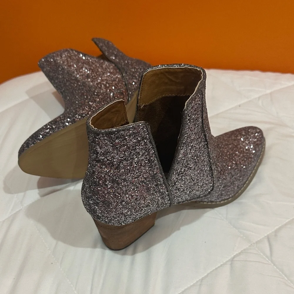 NEW Not Rated Glitter Ankle Boots - Pink size 8.5 - Picture 7 of 8